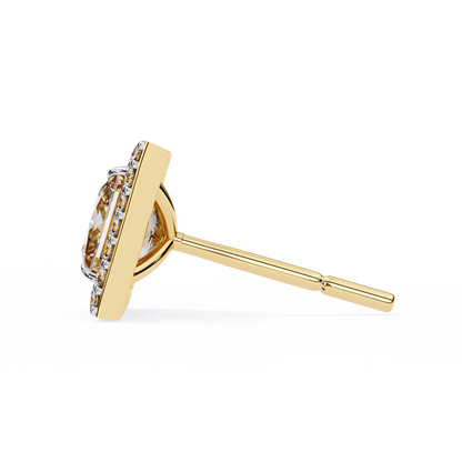 Princess And Round Cut Diamond Classic Unique Art Deco Stunning Vintage Stud Earring Gift For Her