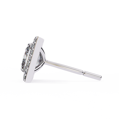 Princess And Round Cut Diamond Classic Unique Art Deco Stunning Vintage Stud Earring Gift For Her