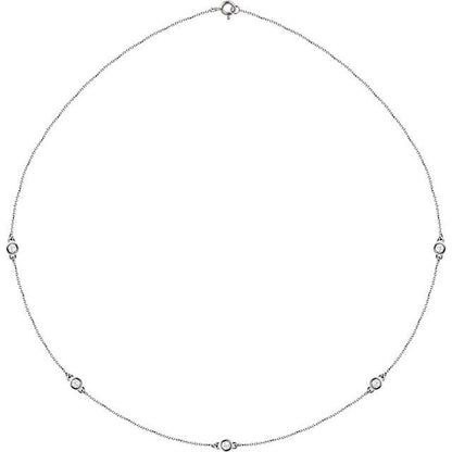 14K Yellow 1/5 CTW Lab-Grown Diamond 3-Station 18" Necklace