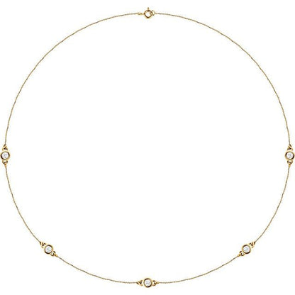 14K Yellow 1/5 CTW Lab-Grown Diamond 3-Station 18" Necklace