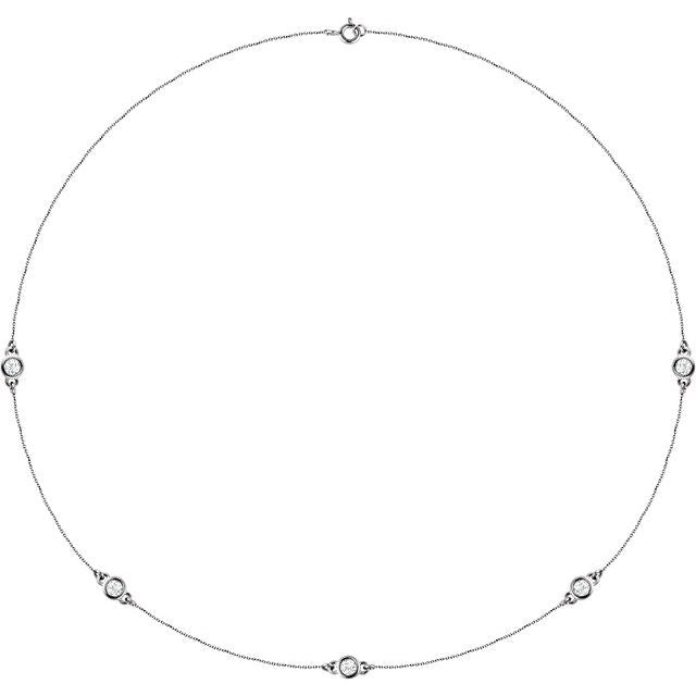 14K Yellow 1/5 CTW Lab-Grown Diamond 3-Station 18" Necklace