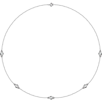 14K Yellow 1/5 CTW Lab-Grown Diamond 3-Station 18" Necklace