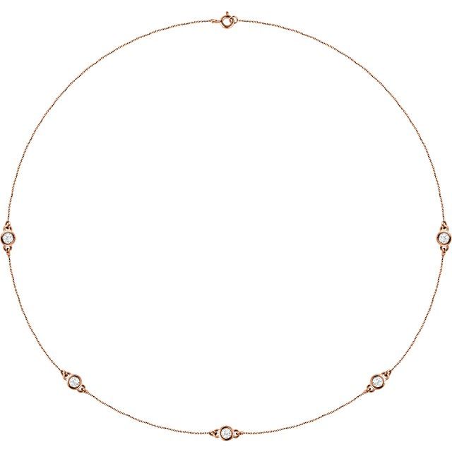 14K Yellow 1/5 CTW Lab-Grown Diamond 3-Station 18" Necklace