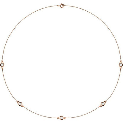 14K Yellow 1/5 CTW Lab-Grown Diamond 3-Station 18" Necklace