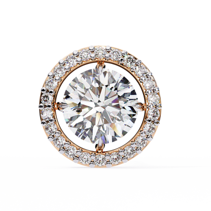 Vintage Round Cut Lab Grown Diamond Halo Style Statement Perfect Party Wear Stud Earring For Gift