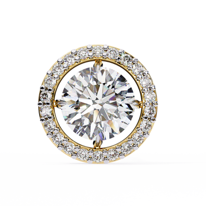 Vintage Round Cut Lab Grown Diamond Halo Style Statement Perfect Party Wear Stud Earring For Gift