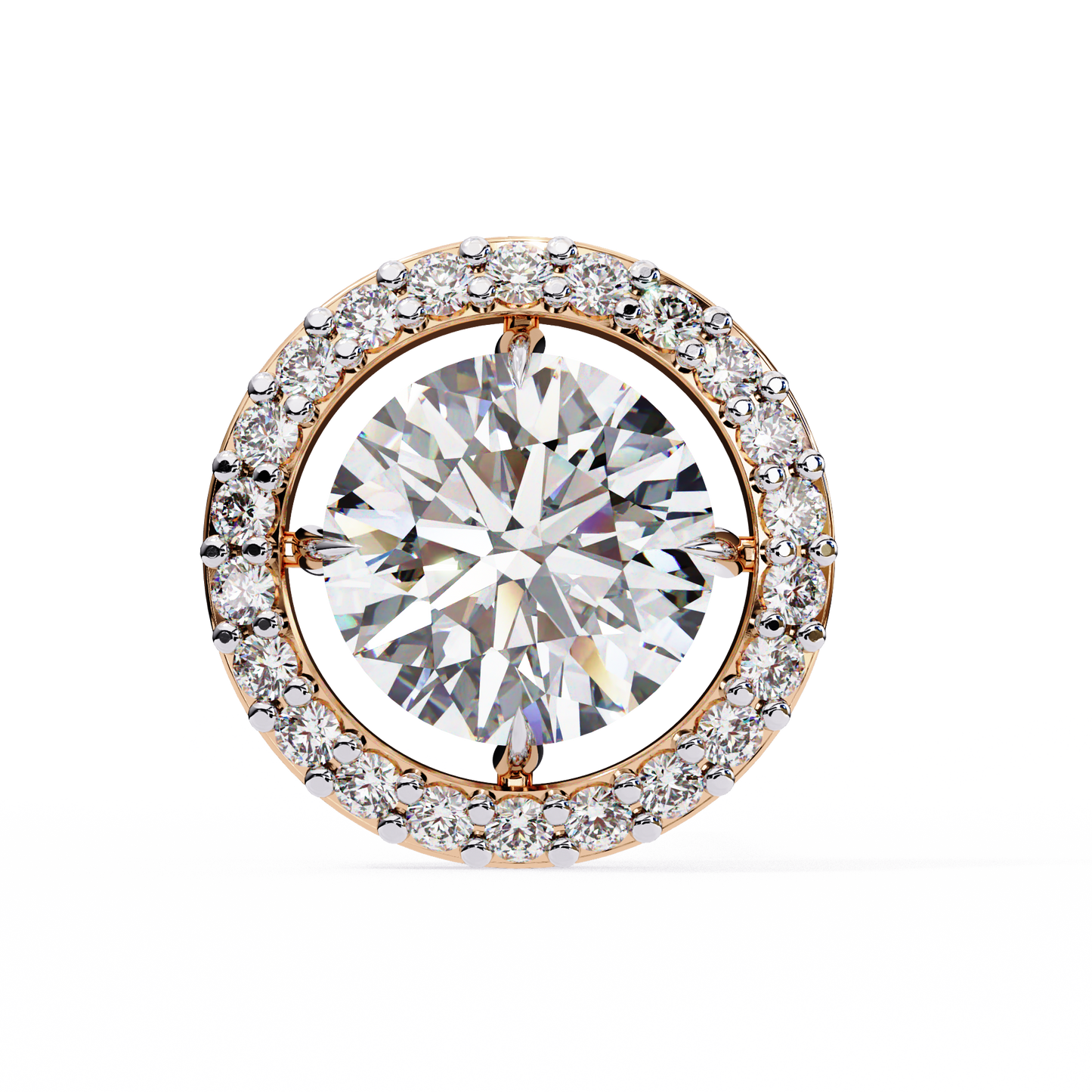 Vintage Round Cut Lab Grown Diamond Halo Style Statement Perfect Party Wear Stud Earring For Gift