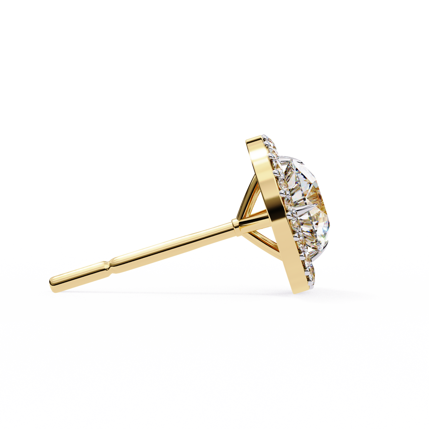 Vintage Round Cut Lab Grown Diamond Halo Style Statement Perfect Party Wear Stud Earring For Gift