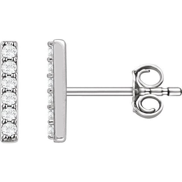 14K Yellow 1/10 CTW Lab-Grown Diamond Bar Earrings