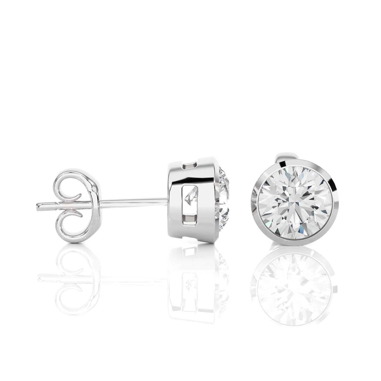 1.18 Ct Round Certified Diamond Stud Earrings