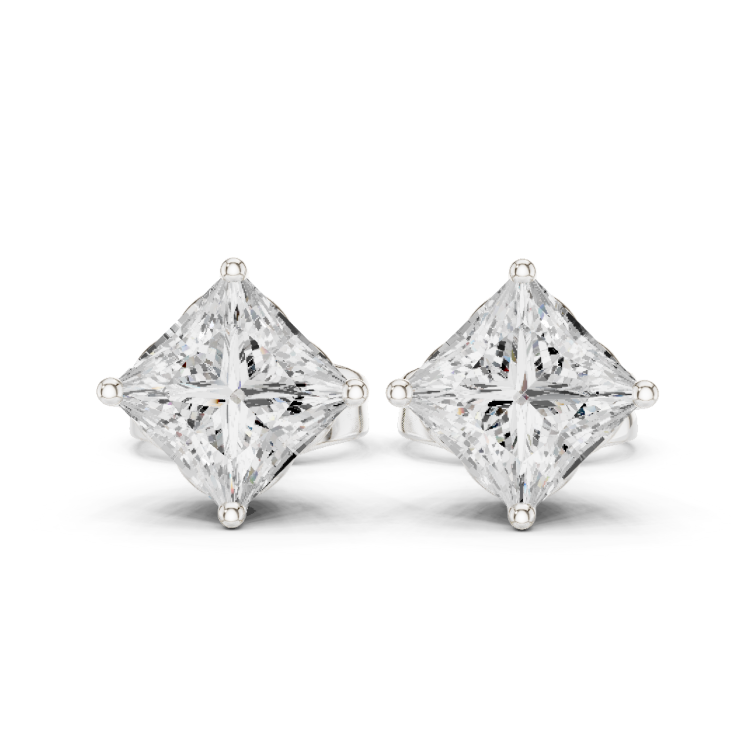 0.88Ct Princess Lab Grown Diamond Solitaire Stud Earring