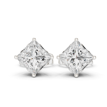 0.88Ct Princess Lab Grown Diamond Solitaire Stud Earring