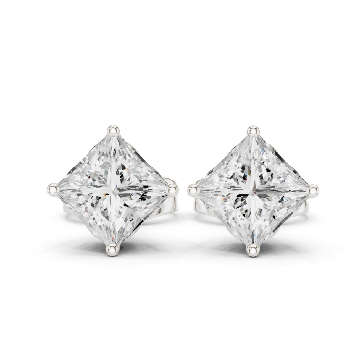 0.88Ct Princess Lab Grown Diamond Solitaire Stud Earring