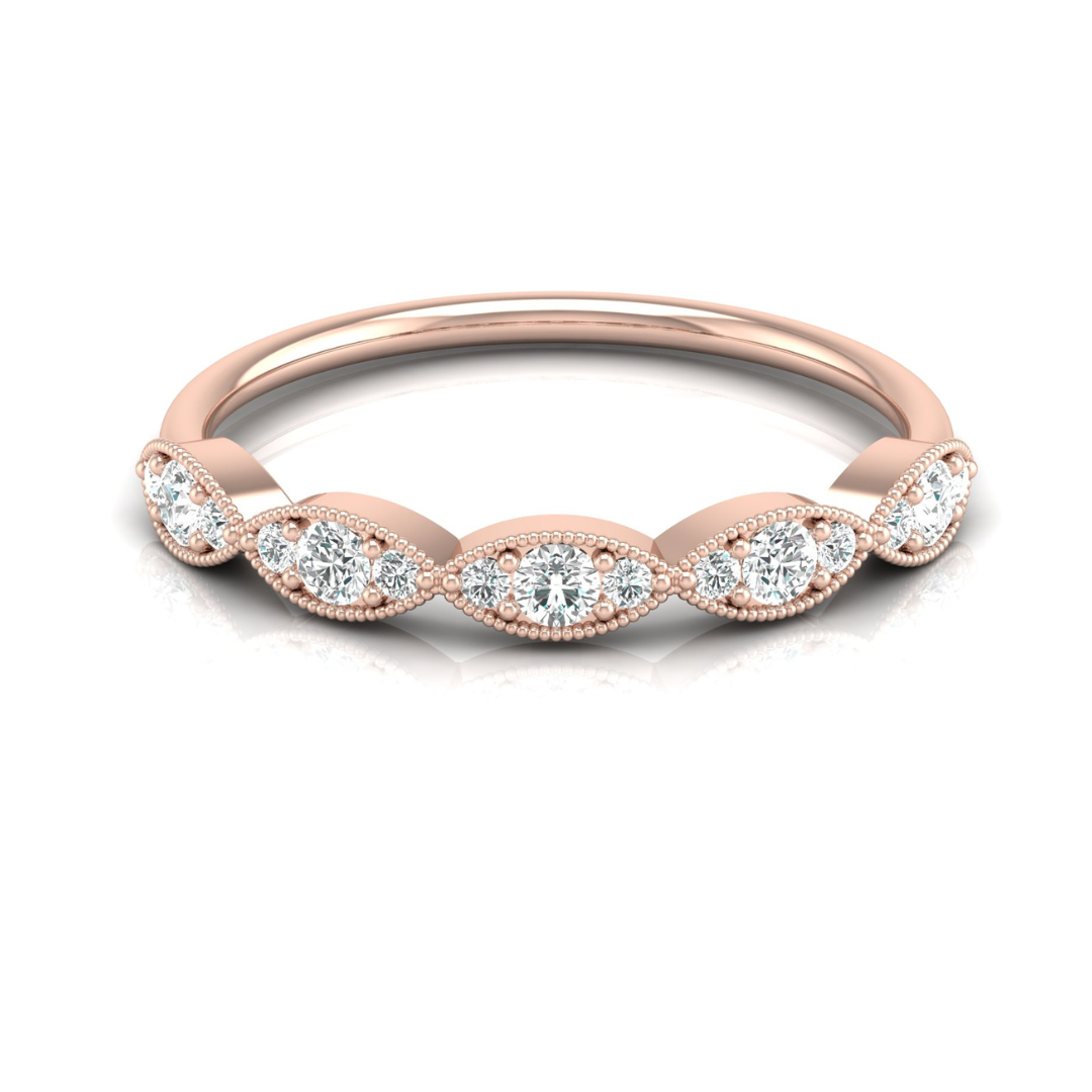 Dainty 0.28 CT Round Diamond Eternity Band Ring Women's Jewelry