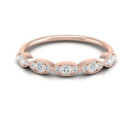 Dainty 0.28 CT Round Diamond Eternity Band Ring Women's Jewelry