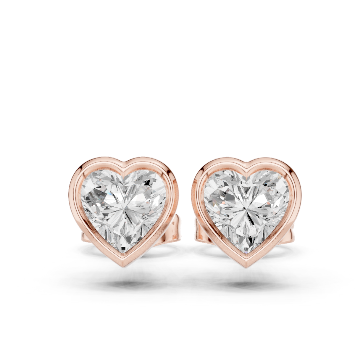 Heart Cut Lab Grown Diamond Vintage Stud Earrings