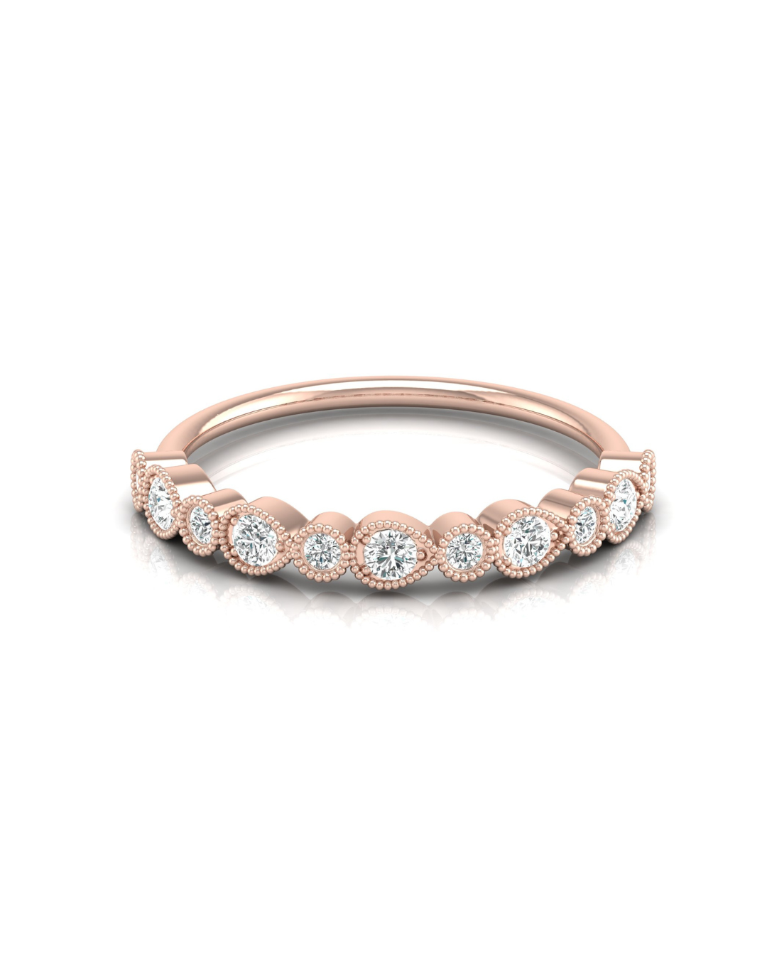 Mom's Dainty Diamond Wedding Band 14k Gold Stackable Ring Minimalist Jewelry Gift