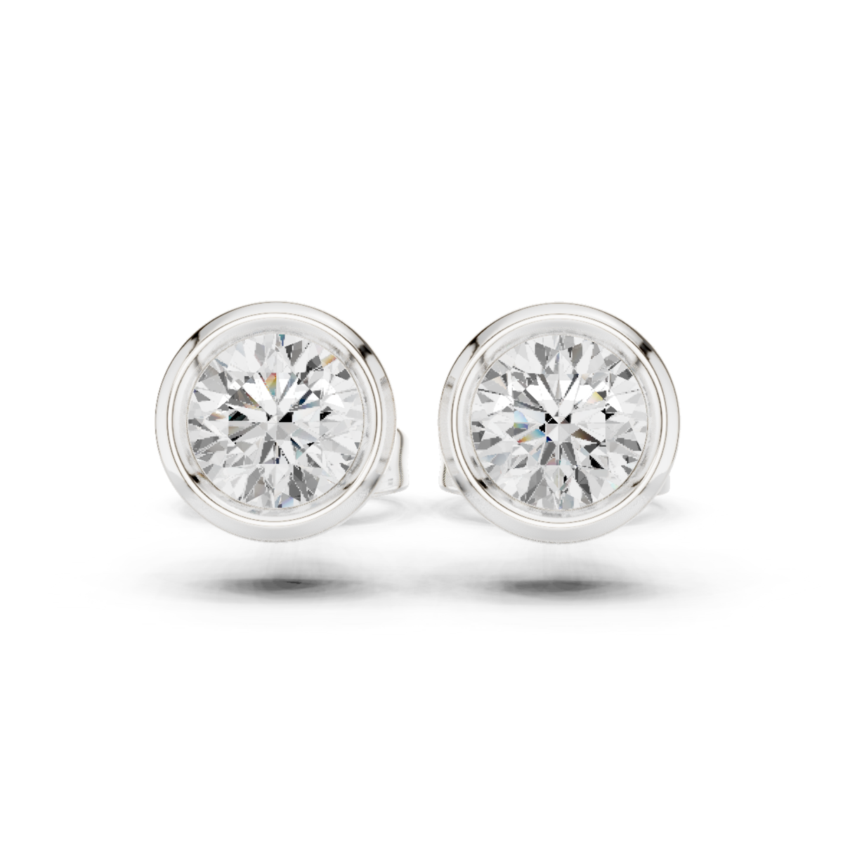 Round Cut Lab Grown Diamond Classic Stud Earrings