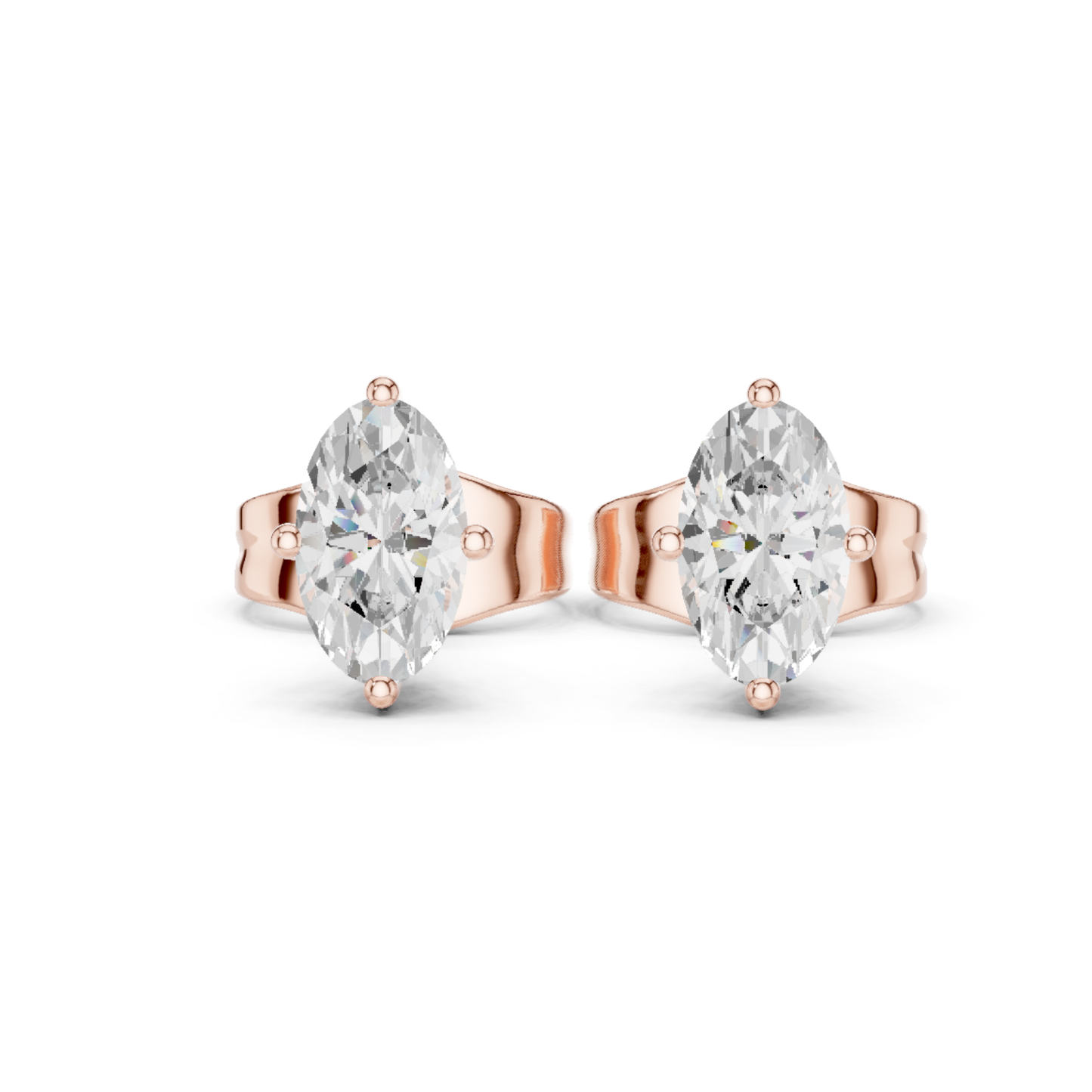 Oval Cut Lab Grown Diamond Solitaire 4 Prong Set Stud Earring