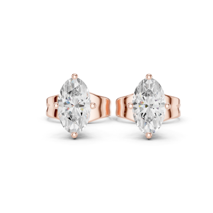 Oval Cut Lab Grown Diamond Solitaire 4 Prong Set Stud Earring
