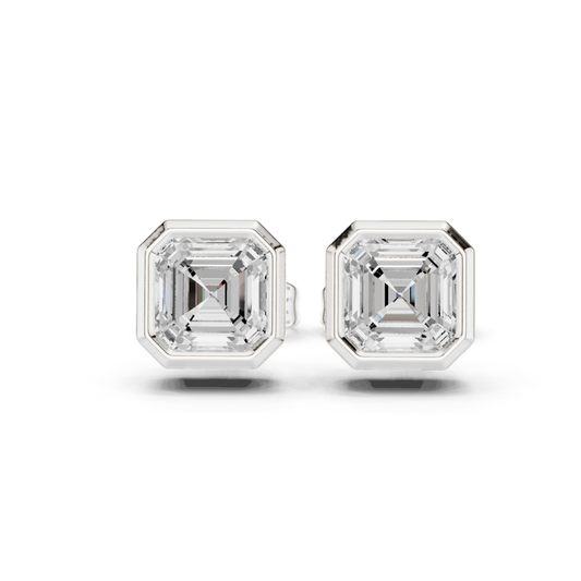 1.00CT Asscher Cut Diamond 14k Solid Yellow Gold Vintage Classic Affordable Stud Earring For Her