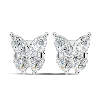 Marquise Cut Lab Grown Butterfly Shape Stud Diamond Earring