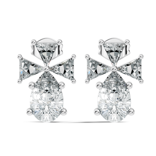 Triangle & Pear Lab Grown Diamond Vinatge Stud Earring