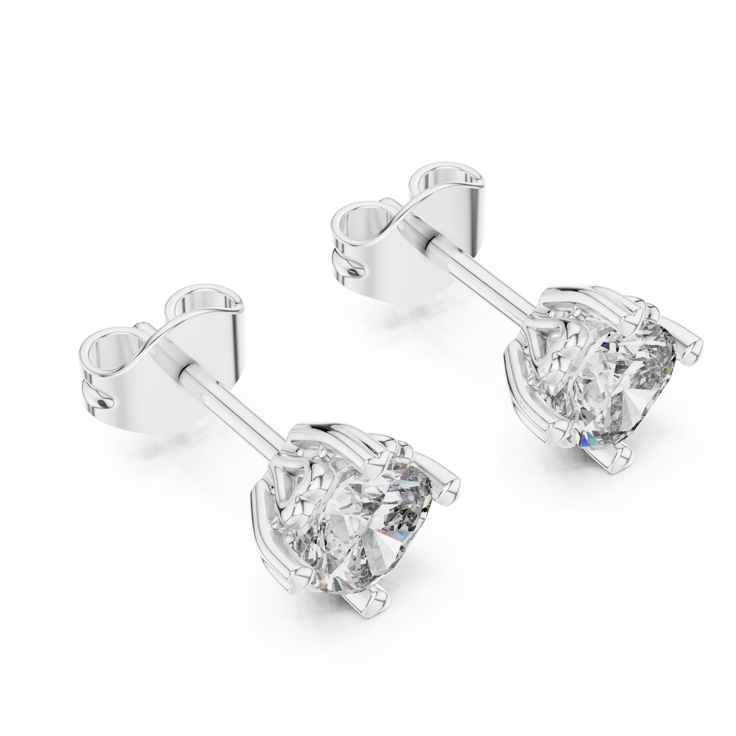 1.40 Ct Cushion Cut Lab Grown Diamond 4 Prong Earrings