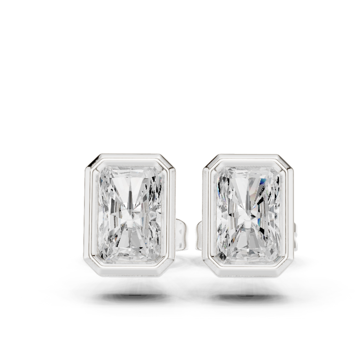 Radiant Cut Lab Grown Diamond Vintage Stud Earrings