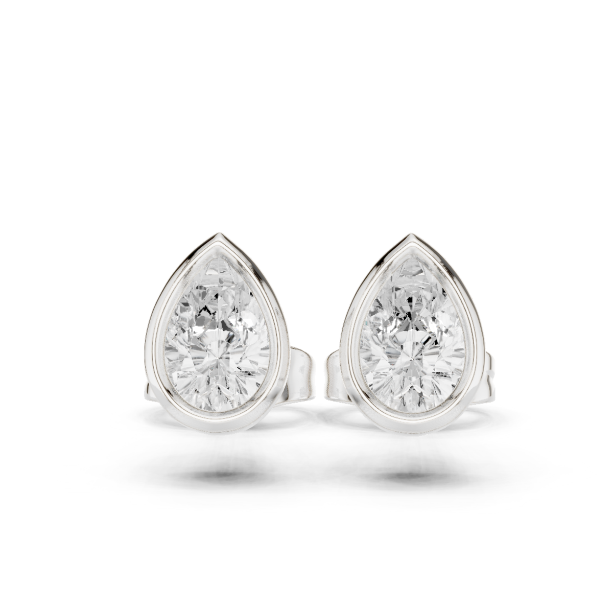 Pear Cut Lab Grown Diamond Vintage Stud Earrings