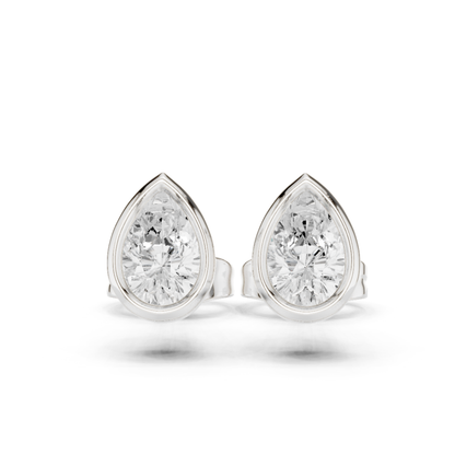 Pear Cut Lab Grown Diamond Vintage Stud Earrings