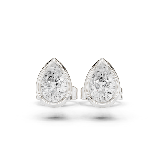 Pear Cut Lab Grown Diamond Vintage Stud Earrings