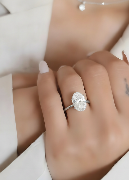 Solitaire Lab Grown Oval Cut Diamond Engagement Ring