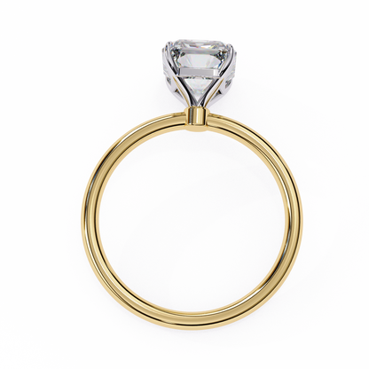 3.03 Ct Radiant Cut 18k Solid Gold  Lab Grown Diamond  Art Deco Solitaire Ring Gift for Yours - HIGHCARAT DIAMONDS