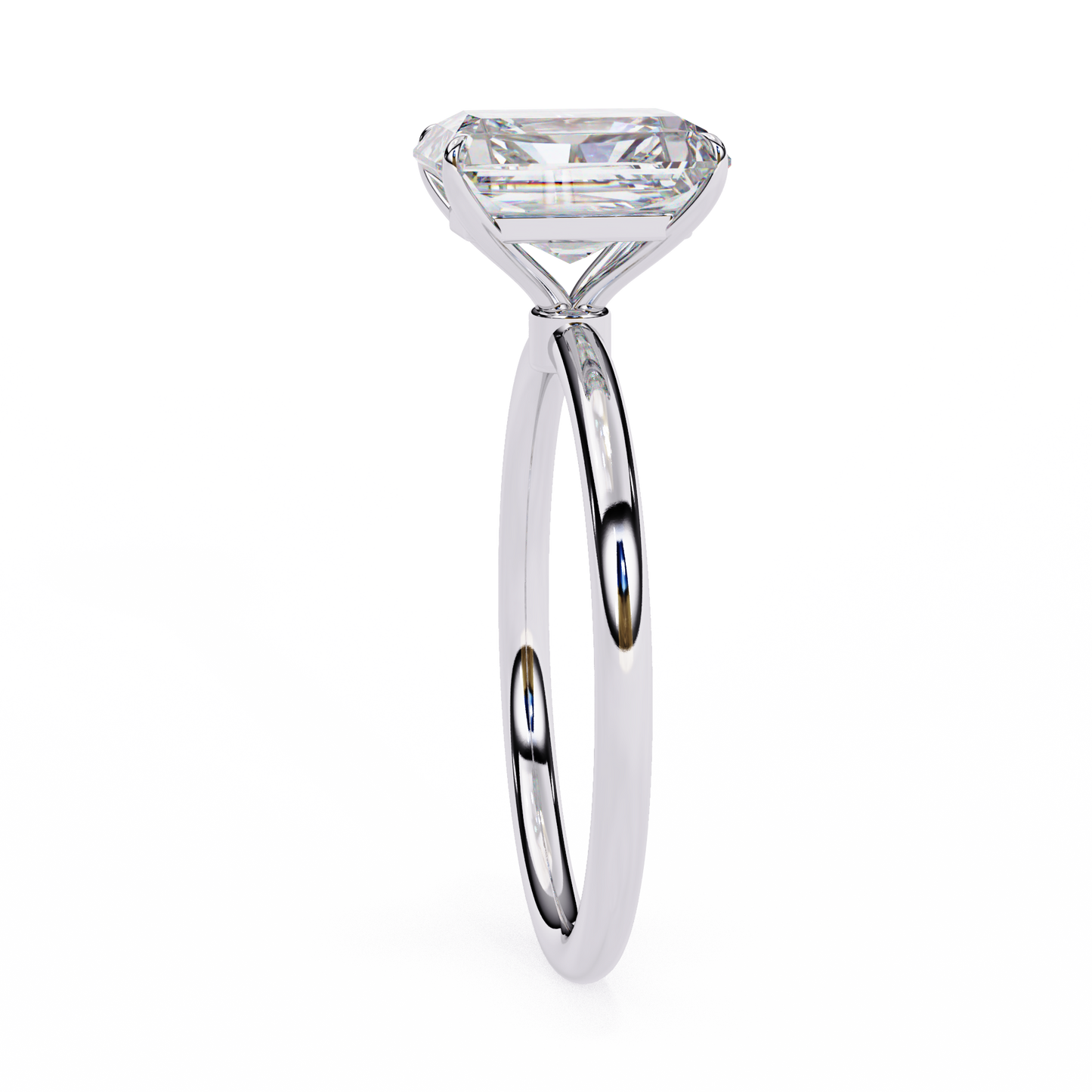 3.03 Ct Radiant Cut 18k Solid Gold  Lab Grown Diamond  Art Deco Solitaire Ring Gift for Yours - HIGHCARAT DIAMONDS