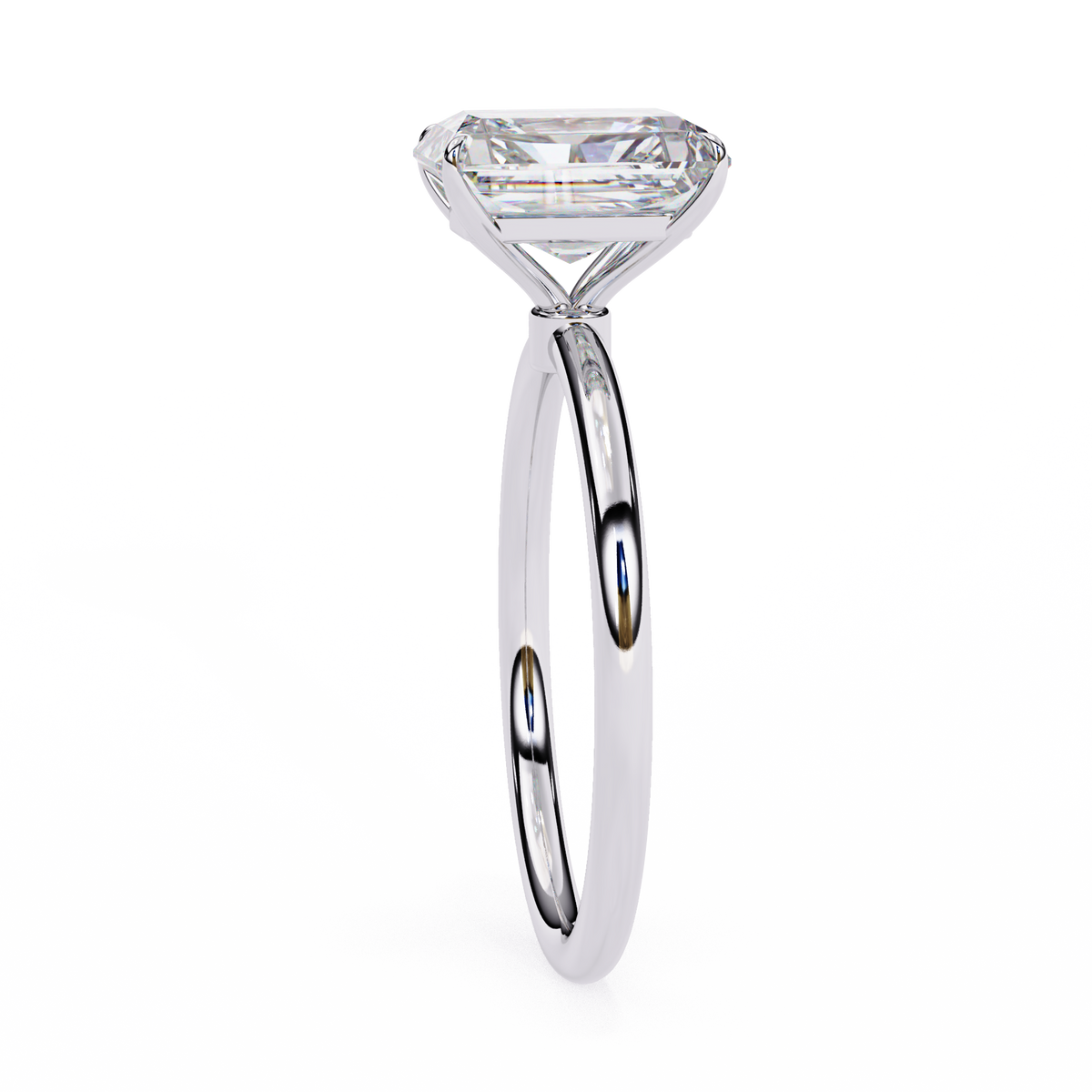 3.03 Ct Radiant Cut 18k Solid Gold  Lab Grown Diamond  Art Deco Solitaire Ring Gift for Yours - HIGHCARAT DIAMONDS