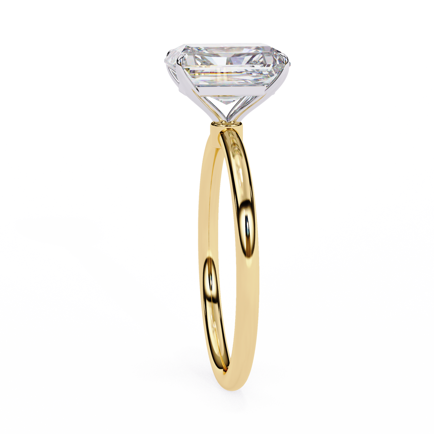 3.03 Ct Radiant Cut 18k Solid Gold  Lab Grown Diamond  Art Deco Solitaire Ring Gift for Yours - HIGHCARAT DIAMONDS