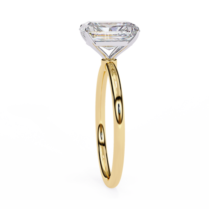 3.03 Ct Radiant Cut 18k Solid Gold  Lab Grown Diamond  Art Deco Solitaire Ring Gift for Yours - HIGHCARAT DIAMONDS