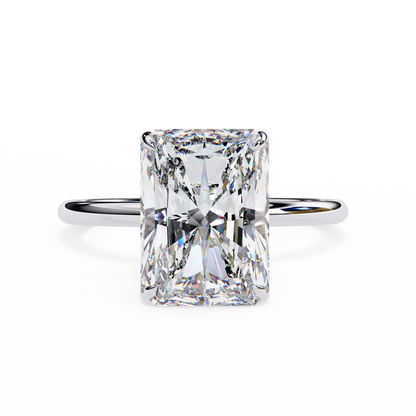 3.03 Ct Radiant Cut 18k Solid Gold  Lab Grown Diamond  Art Deco Solitaire Ring Gift for Yours - HIGHCARAT DIAMONDS