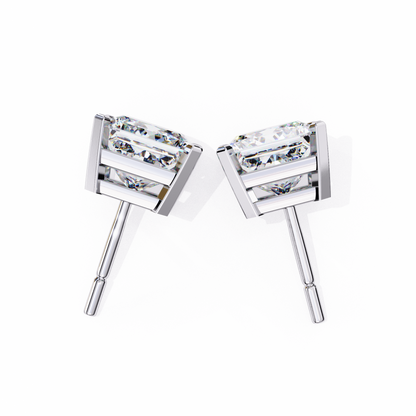 3.04Ct Princess Cut Diamond Unique Classic Dainty Sparkling Prong Set Stud Earring Gift For Her - HIGHCARAT DIAMONDS