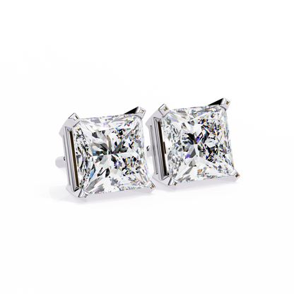 3.04Ct Princess Cut Diamond Unique Classic Dainty Sparkling Prong Set Stud Earring Gift For Her - HIGHCARAT DIAMONDS