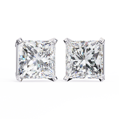3.04Ct Princess Cut Diamond Unique Classic Dainty Sparkling Prong Set Stud Earring Gift For Her - HIGHCARAT DIAMONDS