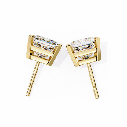 3.04Ct Princess Cut Diamond Unique Classic Dainty Sparkling Prong Set Stud Earring Gift For Her - HIGHCARAT DIAMONDS