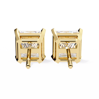3.04Ct Princess Cut Diamond Unique Classic Dainty Sparkling Prong Set Stud Earring Gift For Her - HIGHCARAT DIAMONDS
