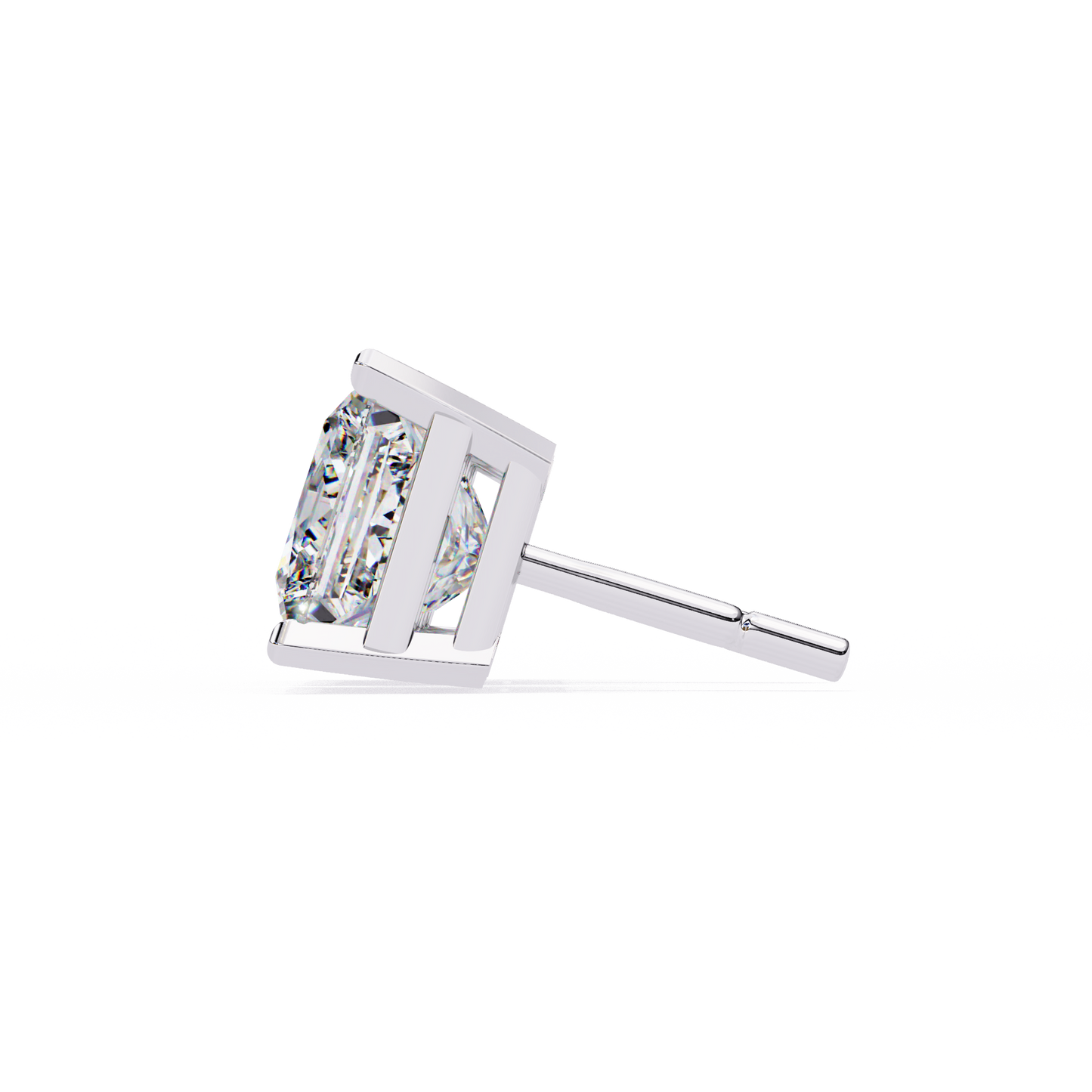 3.04Ct Princess Cut Diamond Unique Classic Dainty Sparkling Prong Set Stud Earring Gift For Her - HIGHCARAT DIAMONDS