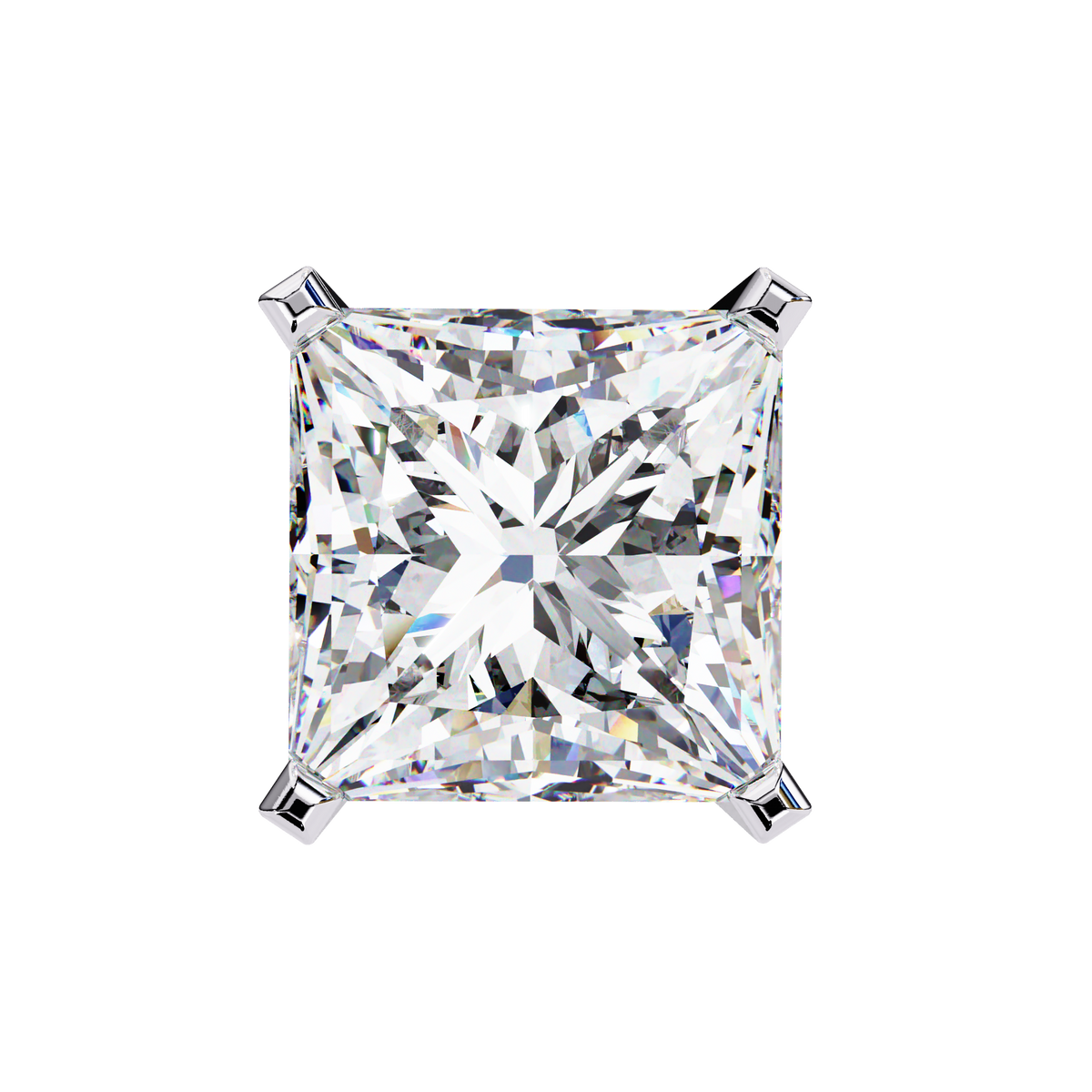 3.04Ct Princess Cut Diamond Unique Classic Dainty Sparkling Prong Set Stud Earring Gift For Her - HIGHCARAT DIAMONDS