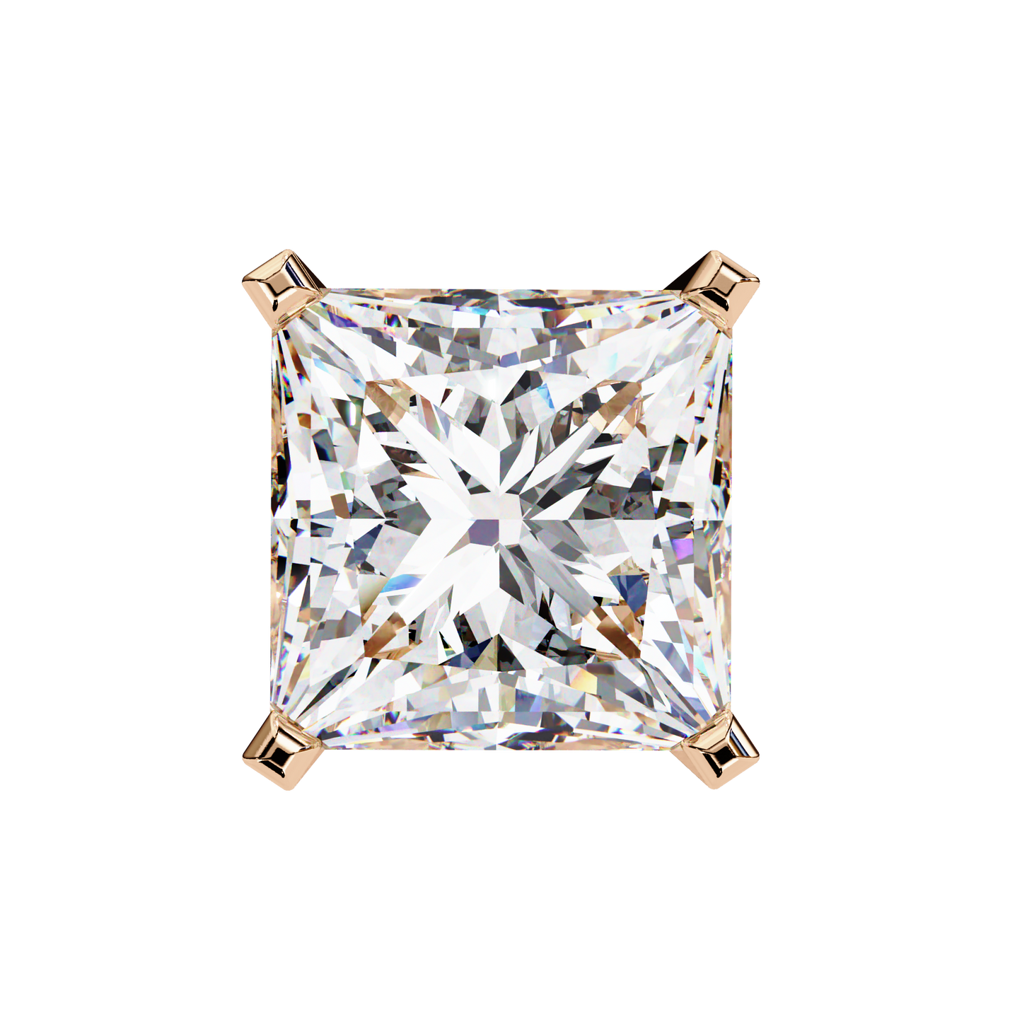 3.04Ct Princess Cut Diamond Unique Classic Dainty Sparkling Prong Set Stud Earring Gift For Her - HIGHCARAT DIAMONDS