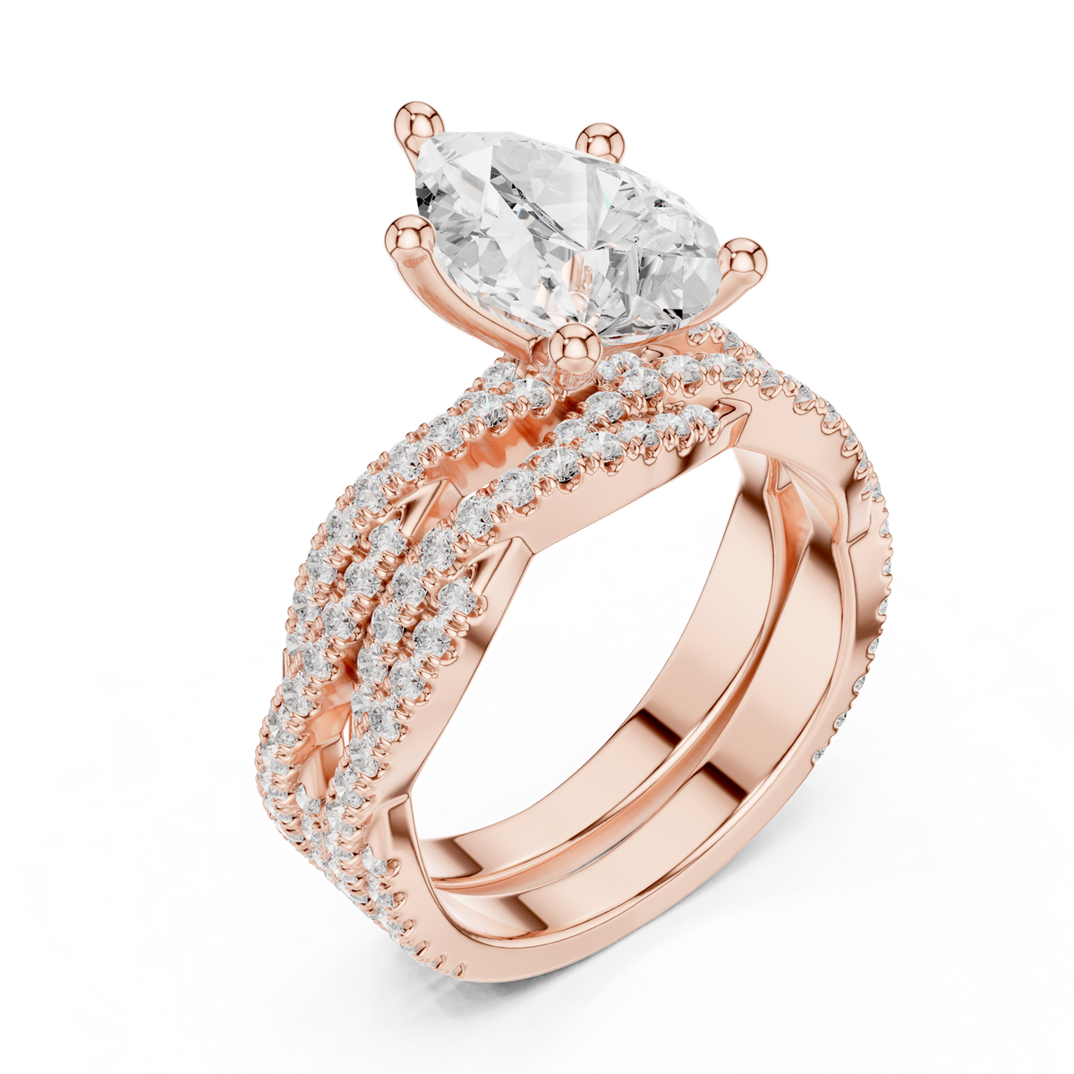 3.23 Carat Pear Cut Lab Grown And 18K Solid Yellow Gold Diamond Accented halo Ring For Women's - HIGHCARAT DIAMONDS