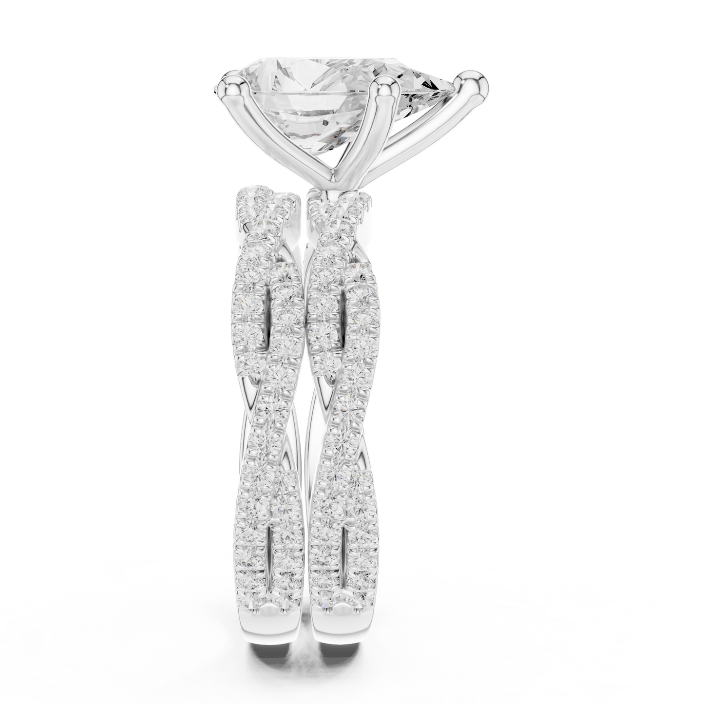 3.23 Carat Pear Cut Lab Grown And 18K Solid Yellow Gold Diamond Accented halo Ring For Women's