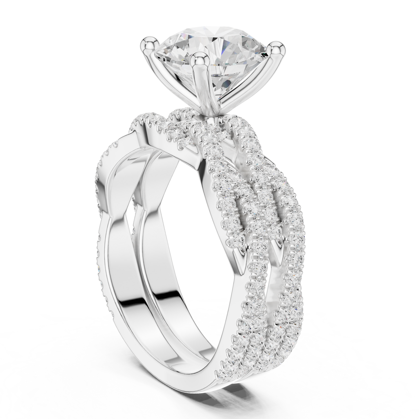 3.23 Carat Round Cut Diamond Ring Minimalist Round Accented Side Stones Ring For you In Every Occasion